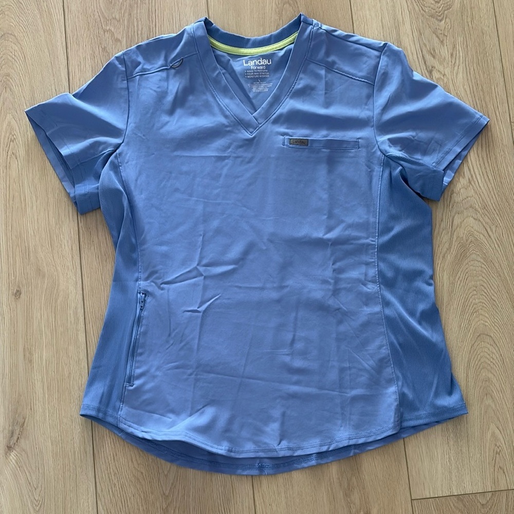 Landau Women's Blue V-Neck Top